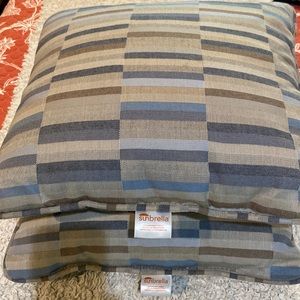 Two Sunbrella cushions, use outdoors.  Performance fabric.